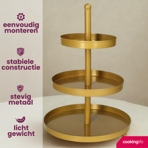 Cookinglife Etagere metal / gold - ø 15, 20 & 25 cm - 3 Layer