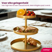 Cookinglife Etagere metal / gold - ø 15, 20 & 25 cm - 3 Layer