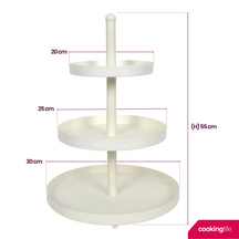Cookinglife Etagere metal  creme - ø 20, 25 & 30 cm - 3 Layer