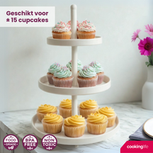 Cookinglife Etagere metal  creme - ø 20, 25 & 30 cm - 3 Layer