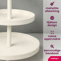 Cookinglife Metal Stand Creme Ø 15, 20 & 25 cm - 3-Tier - 35 cm High