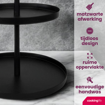 Cookinglife Metal Stand Black ø 20, 25 & 30 cm - 3-tier - 55 cm high
