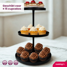 Cookinglife Metal Stand Black ø 20, 25 & 30 cm - 3-tier - 55 cm high