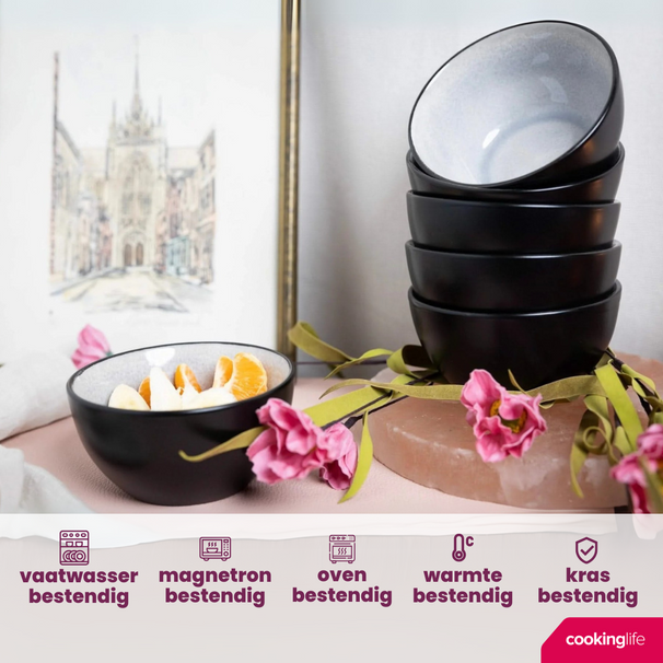 Cookinglife Small Bowls Nola Warm Grey ø 12 cm - 6 pieces