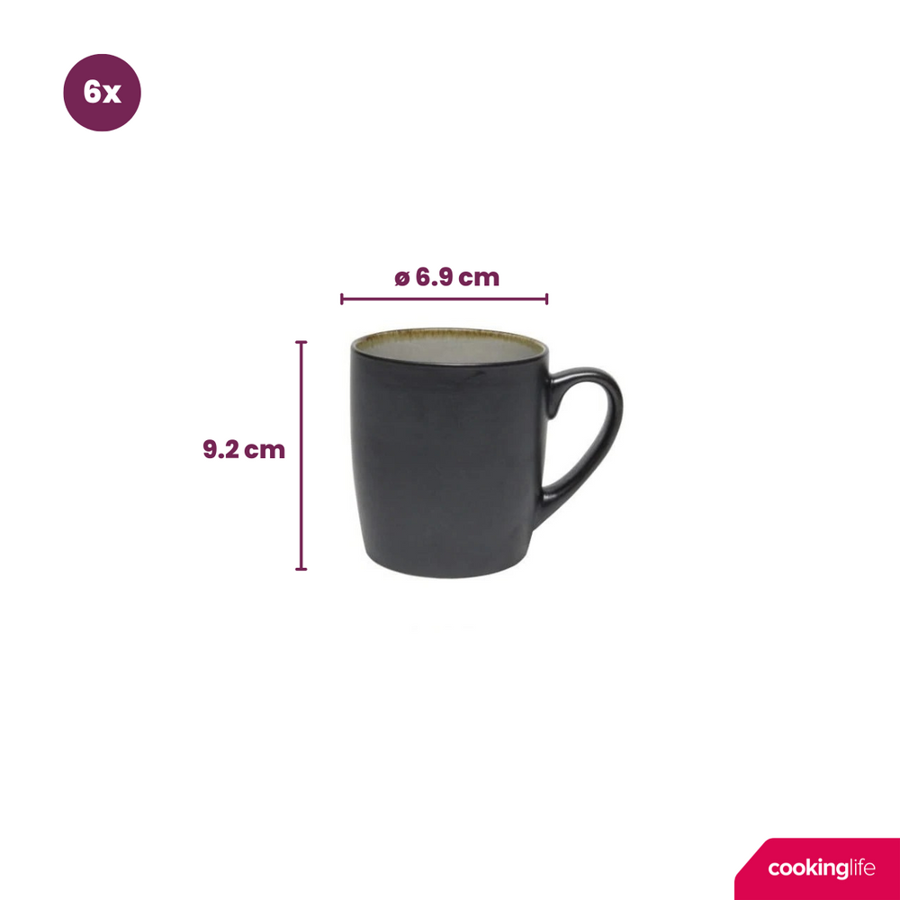 Cookinglife Mugs Nola Warm Grey - 350 ml - 6 pieces