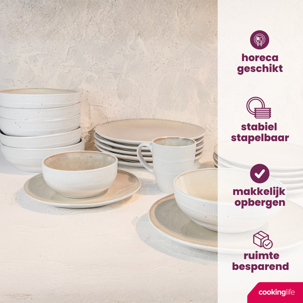 Platos para desayuno / postre Cookinglife Nola Sand ø 21 cm - 6 unidades