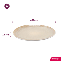 Platos para cena Cookinglife Nola Sand ø 27 cm - 6 unidades