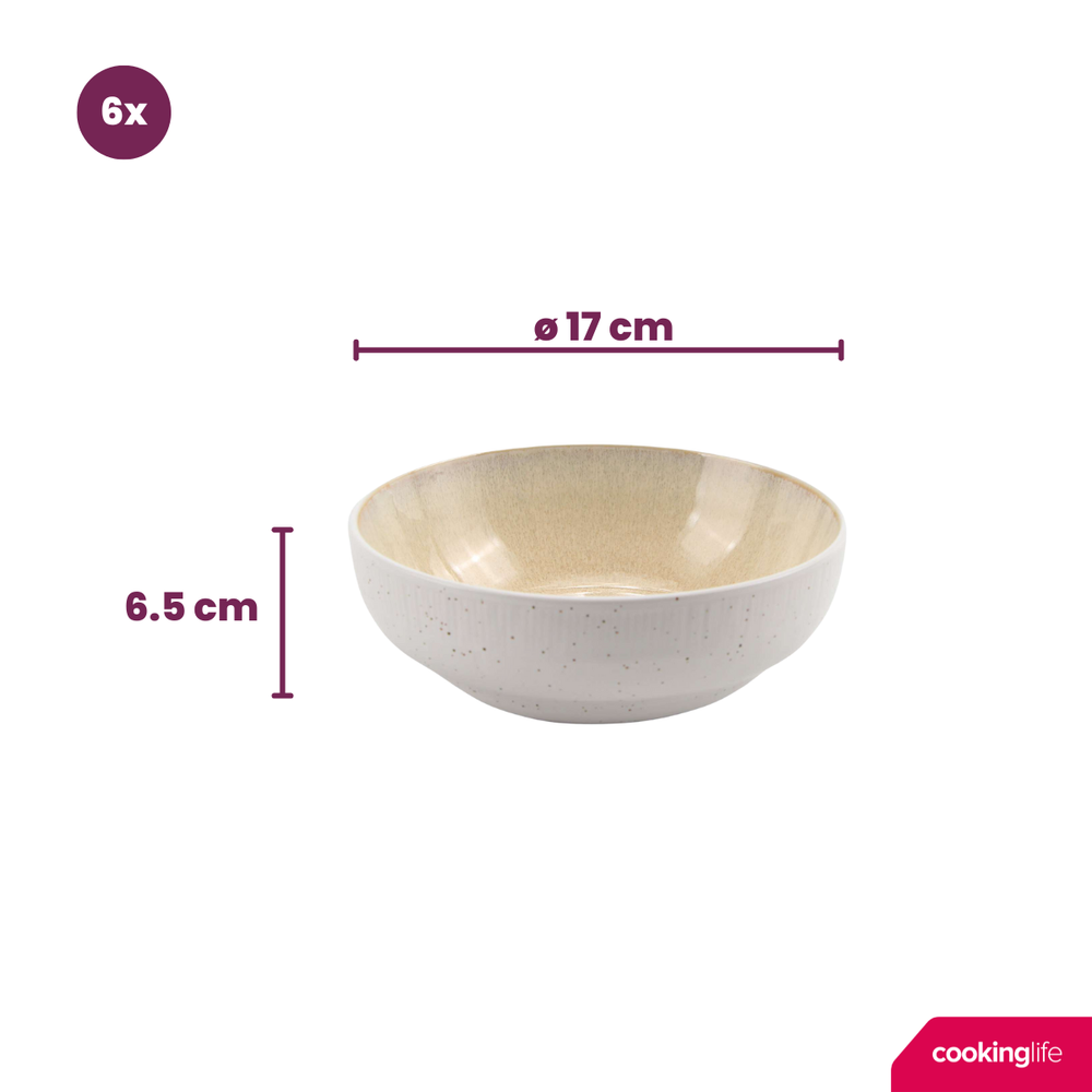 Tazones para sopa / cuencos Cookinglife Nola Sand ø 17 cm - 6 unidades