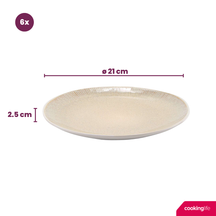 Platos para desayuno / postre Cookinglife Nola Sand ø 21 cm - 6 unidades
