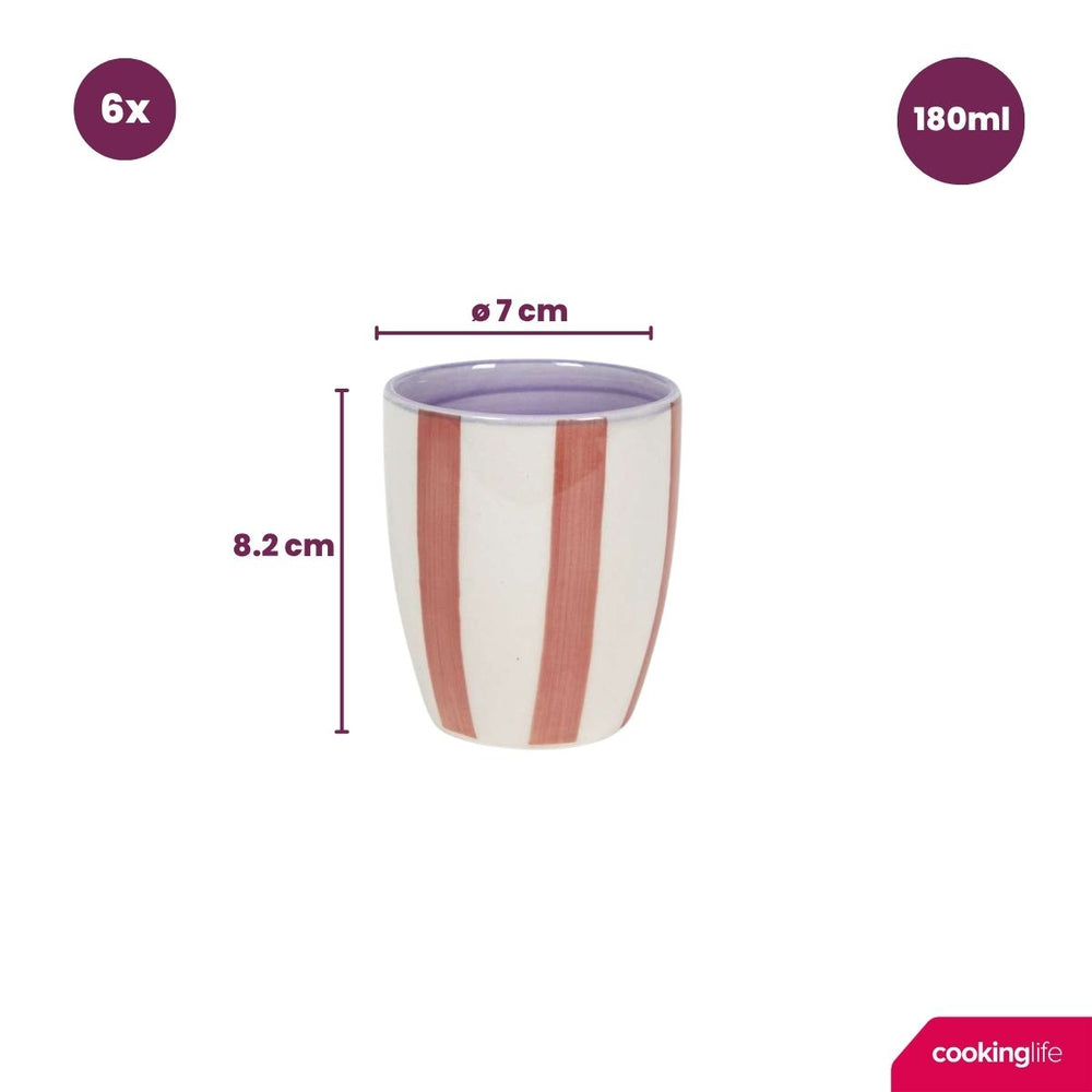 Cookinglife Serviesset Summer Vibes 24-delig / 6 personas - 6 platos de cena, 6 platos de desayuno, 6 cuencos y 6 tazas