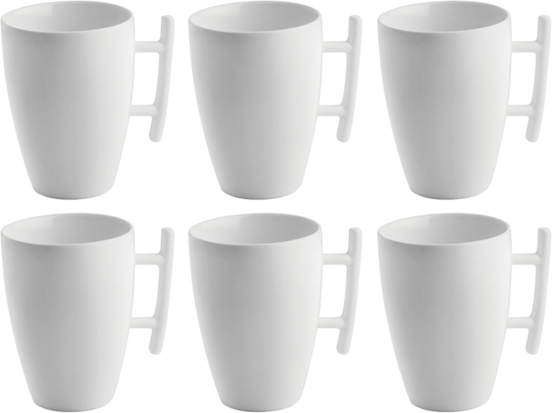 BonBistro Tazas de cappuccino Yong Squito 300 ml - Blanco - 6 piezas