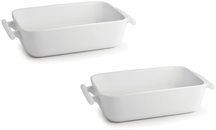 BonBistro Fuente para horno Yong Squito - Blanco - 20 x 14 x 6 cm / 1.1 Litros - 2 piezas
