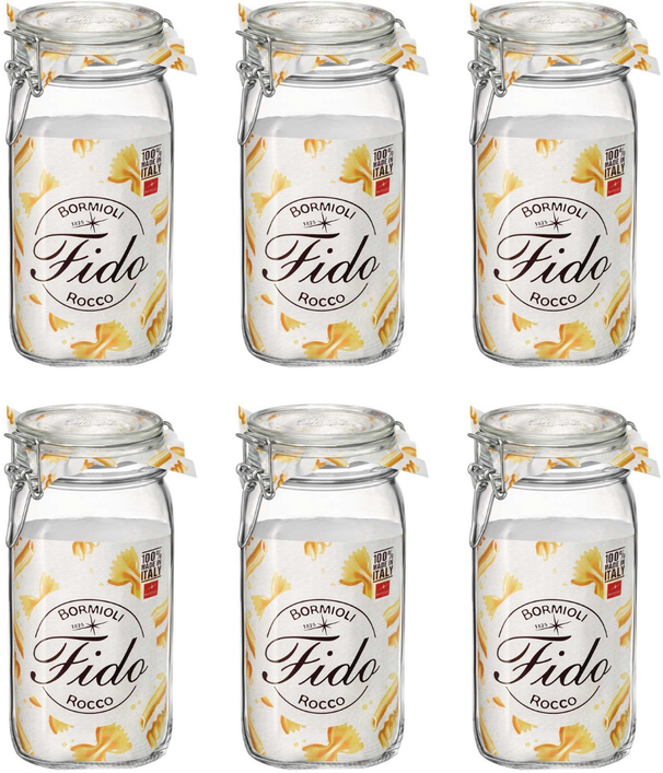 Tarro de conserva Bormioli Rocco Fido 11 x 11 cm / 1.5 litros - 6 unidades