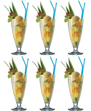 Bormioli Rocco Copa de helado - Vasos para sorbete - Vaso para batido - Rock Bar - 380 ml - 6 piezas