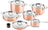 Set de ollas DUCQ de cobre 6 piezas - Olla ø 20, 20, 24 cm & cazo ø 16 cm & cacerola ø 28 cm & sartén ø 26 cm + tapas