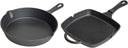 Blackwell Pan set cast iron – frying pan Ø 25 cm and grill pan 23 x 23 cm – suitable for all heat sources –  without non-stick coating 