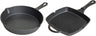 Blackwell Pan set cast iron – frying pan Ø 25 cm and grill pan 23 x 23 cm – suitable for all heat sources –  without non-stick coating 