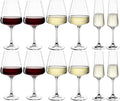 Set de copas de vino Leonardo (Copas de vino tinto + Copas de vino blanco + Copas de champán) - Paladino - Set de 12 piezas