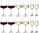 Set de copas de vino Leonardo (Copas de vino tinto + Copas de vino blanco + Copas de champán) - Paladino - Set de 12 piezas