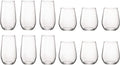 Bormioli Rocco Water Glass Set Electra - (Water glasses & Long drink glasses) - 12 piece set