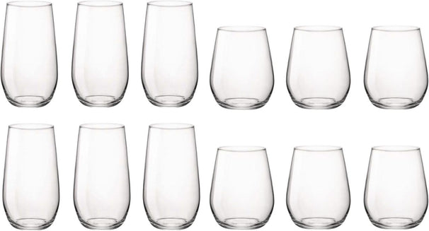 Bormioli Rocco Set de vasos de agua Electra - (Vasos de agua y vasos Longdrink) - Set de 12 piezas
