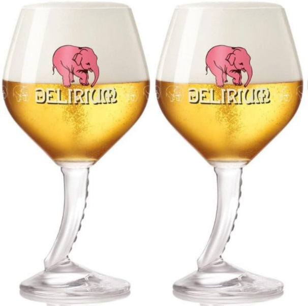 Vasos de cerveza Delirium con pie - 330 ml - 2 piezas