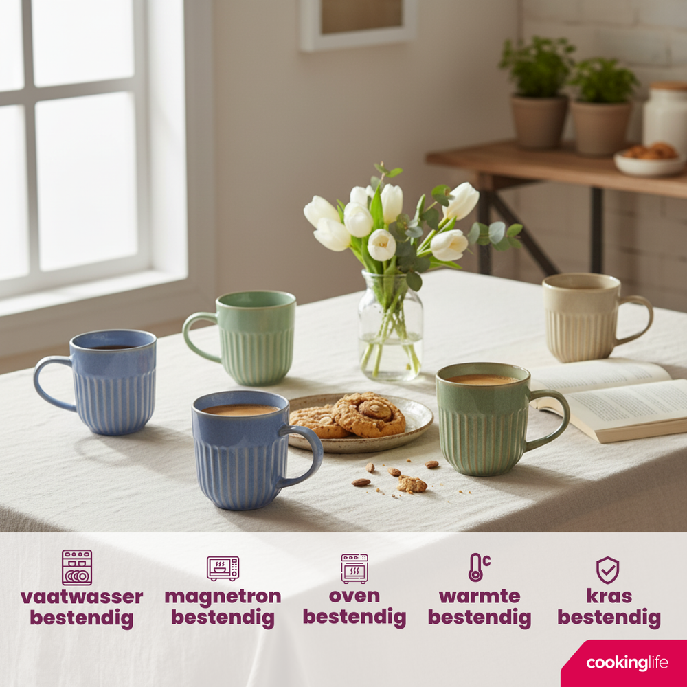 Cookinglife Mugs Aqua Maris 400 ml - 6 pieces
