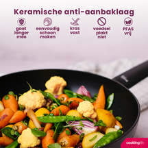 Cookinglife Frying pan set Black Cera Ø 24 and 28 cm – suitable for all heat sources – ceramic non-stick coating 