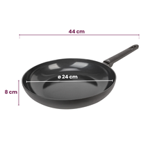 Cookinglife Frying pan set Black Cera Ø 24 and 28 cm – suitable for all heat sources – ceramic non-stick coating 