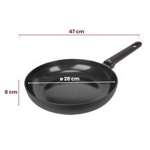 Cookinglife Frying pan set Black Cera Ø 24 and 28 cm – suitable for all heat sources – ceramic non-stick coating 