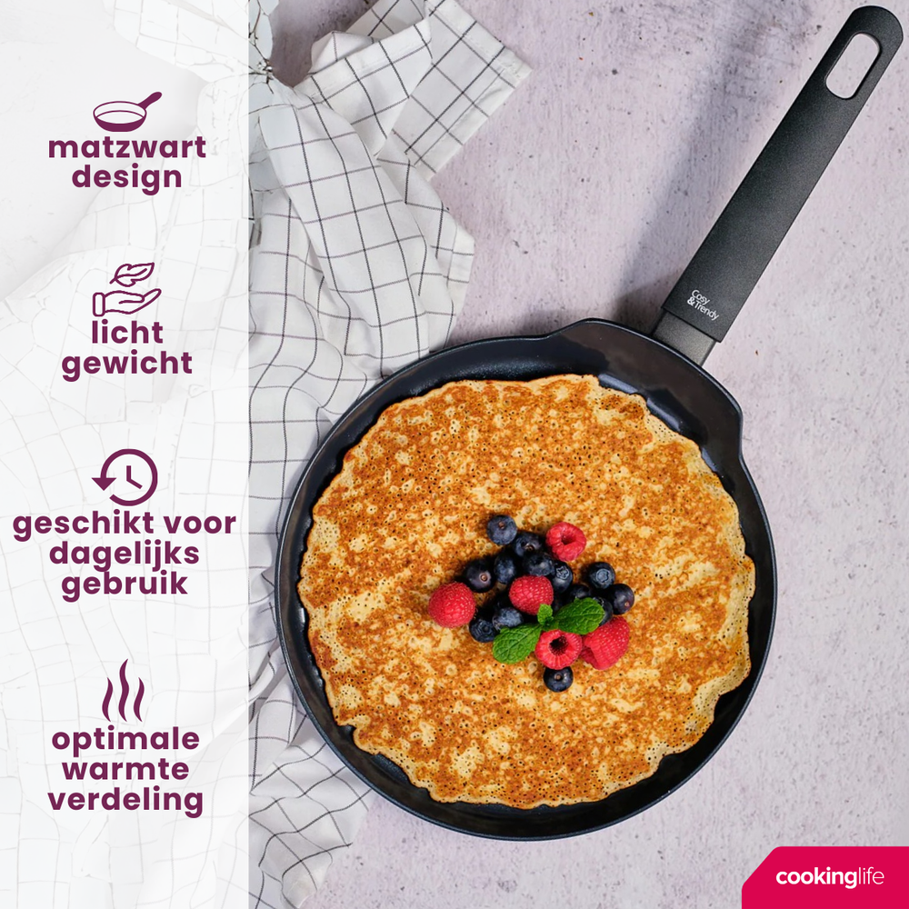 Cookinglife pancake pan Black Cera black Ø 24 cm – ceramic non-stick coating
