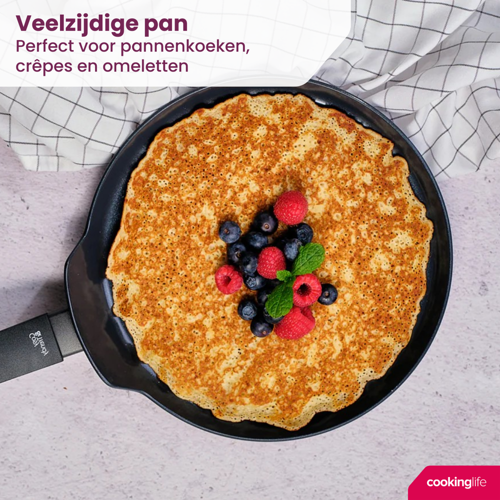 Cookinglife pancake pan Black Cera black Ø 24 cm – ceramic non-stick coating