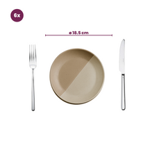 Cookinglife Juego de vajilla Leem 18 piezas / 6 personas - 6 platos de cena, 6 platos de desayuno y 6 cuencos