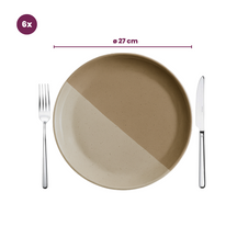 Cookinglife Juego de vajilla Leem 18 piezas / 6 personas - 6 platos de cena, 6 platos de desayuno y 6 cuencos