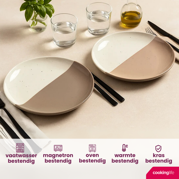Platos de cena Cookinglife Barro ø 27 cm - 6 unidades