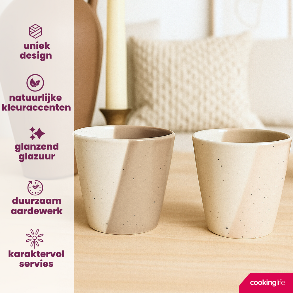 Cookinglife Coffee Cups Clay 200 ml - 6 pieces