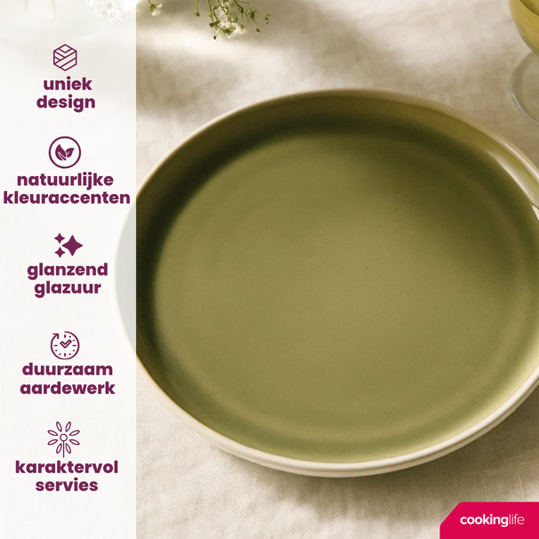 Cookinglife Breakfast Plates Moss Green ø 21 cm - 6 pieces