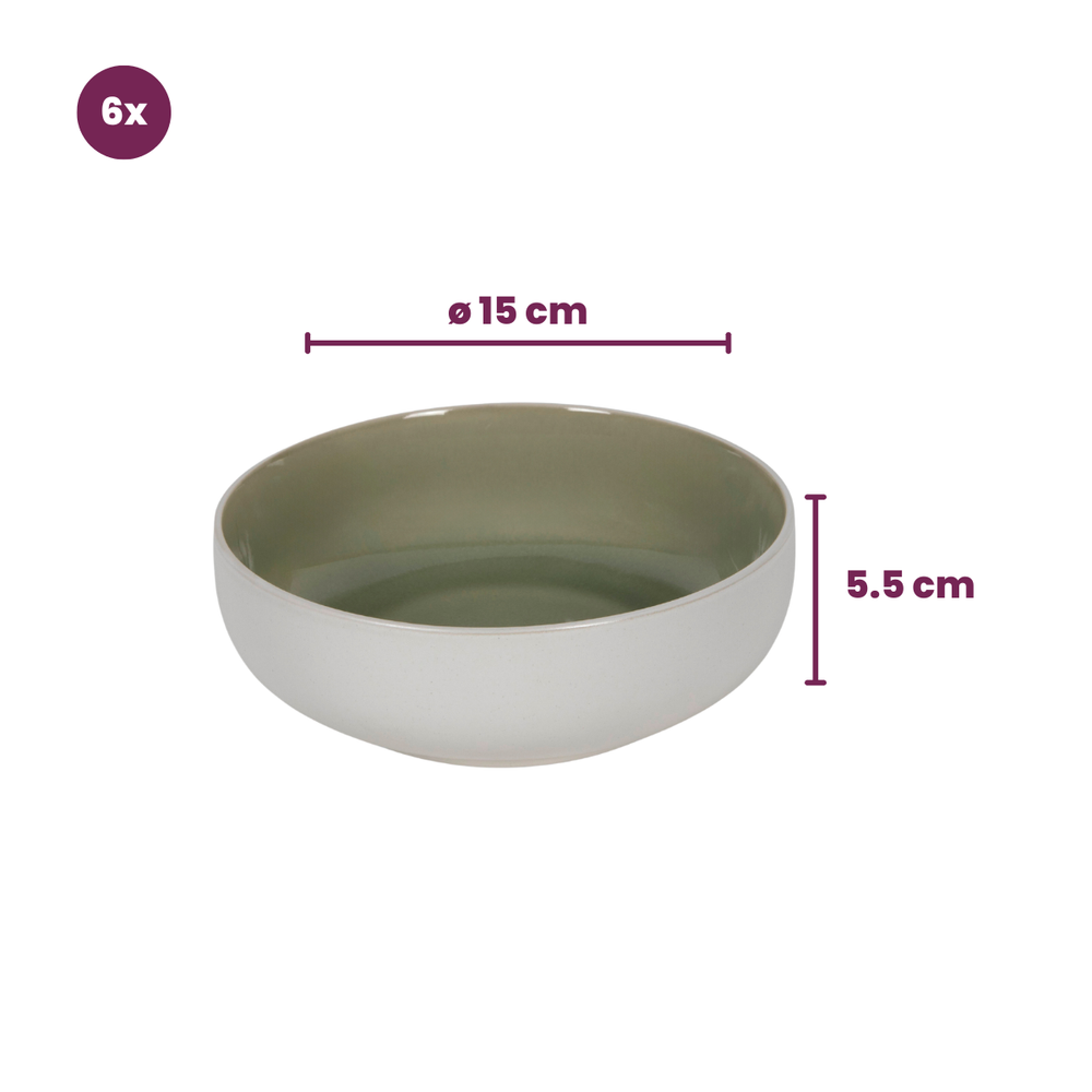 Cookinglife Tazones para sopa / tazones Mos verde ø 16,5 cm - 6 unidades