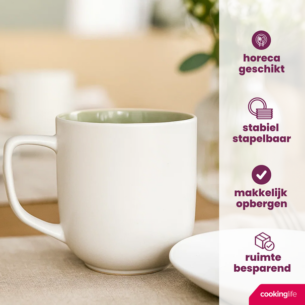 Cookinglife Mugs Mos Green 390 ml - 6 pieces