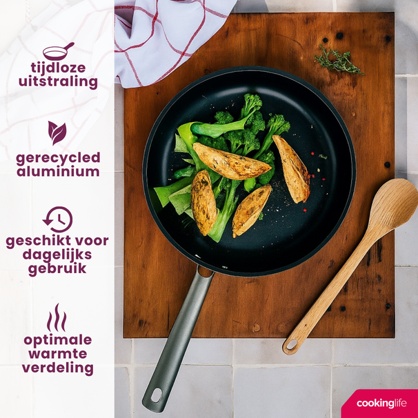 Cookinglife Set de Sartenes ProForge 3 piezas - Sartén ø 28 cm + Sartenes ø 24 & 28 cm - apto para todas las fuentes de calor - recubrimiento antiadherente cerámico