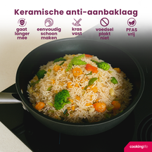 Cookinglife wok pan ProForge Ø 28 cm – ceramic non-stick coating – suitable for all heat sources