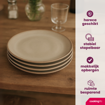 Cookinglife Dinner Plates Sabi Beige ø 26 cm - 6 pieces