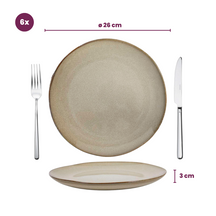 Cookinglife Dinner Plates Sabi Beige ø 26 cm - 6 pieces