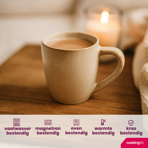 Cookinglife Tazas Sabi Beige 450 ml - 6 unidades