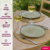 Cookinglife Side Plates / Dessert Plates Sabi Green ø 21 cm - 6 Pieces