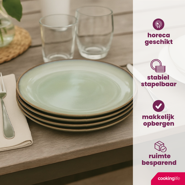 Cookinglife Tazones para sopa / tazones Sabi Verde ø 15 cm - 6 unidades