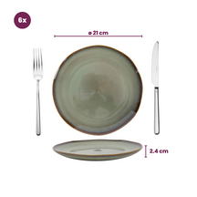 Cookinglife Side Plates / Dessert Plates Sabi Green ø 21 cm - 6 Pieces