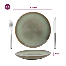 Platos de cena Cookinglife Sabi Verde ø 26 cm - 6 unidades