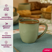 Cookinglife Mugs Sabi Green 450 ml - 6 pieces