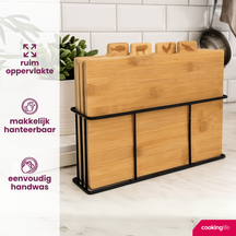 Cookinglife Bamboo Cutting Board Set with Holder 5-piece